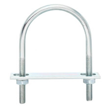 Round U-Bolts, 8 Set 63mm Inner Width 110mm Length M8 Zinc-Plated Carbon Steel U Clamp Bolt with Nuts and Plates, for Boat Trailer