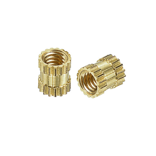 M2.5 x 4mm(L) x 3.5mm(OD) Female Thread Brass Knurled Threaded Insert Embedment Nuts, 80Pcs
