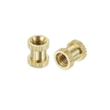M3 x 6mm(L) x 5mm(OD) Female Thread Brass Knurled Threaded Insert Embedment Nuts, 140Pcs