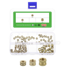 100Pcs M3 M4 M5 Knurled Insert Nuts, Brass Knurled Threaded Embedment Nuts 3D Printing Brass Nuts for 3D Printing Parts Laptop Automotive Plastic Shel