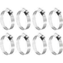 8 Pcs Hose Clamps, Stainless Steel 1-5/16"- 2-1/4"(33-57mm) Adjustable Worm Gear Drive Hose Clamps Pipe Clamp for Plumbing Dishwasher Automotive Washi