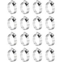 16 Pcs Hose Clamps, Stainless Steel 13/16"- 1-3/4"(21-44mm) Adjustable Worm Gear Drive Hose Clamps Pipe Clamp for Plumbing Dishwasher Automotive Washi