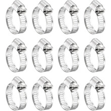 24 Pcs Hose Clamps, Stainless Steel 5/8"- 1"(16-25mm) Adjustable Worm Gear Drive Hose Clamps Pipe Clamp for Plumbing Dishwasher Automotive Washing Mac