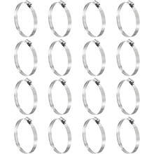16 Pcs Hose Clamps, Stainless Steel 3-1/16"- 4"(78-101mm) Adjustable Worm Gear Drive Hose Clamps Pipe Clamp for Plumbing Dishwasher Automotive Washing