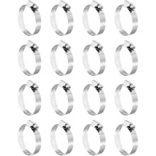 16 Pcs Hose Clamps, Stainless Steel 1-5/16"- 2-1/4"(33-57mm) Adjustable Worm Gear Drive Hose Clamps Pipe Clamp for Plumbing Dishwasher Automotive Wash
