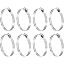 8 Pcs Hose Clamps, Stainless Steel 3-1/16"- 4"(78-101mm) Adjustable Worm Gear Drive Hose Clamps Pipe Clamp for Plumbing Dishwasher Automotive Washing