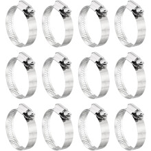 24 Pcs Hose Clamps, Stainless Steel 1-1/16"- 2"(27-51mm) Adjustable Worm Gear Drive Hose Clamps Pipe Clamp for Plumbing Dishwasher Automotive Washing