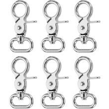6Pcs Swivel Snap Hook, 20mm(3/4") Trigger Snap Heavy Duty Zinc Alloy Metal Lobster Claw Clasp Lanyard Clips for Straps Bags Belting Leathercraft, Silv