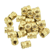 Knurled Insert Nuts, 200Pcs M3 x 5.7mm L x 4.6mm OD 3D Printing Brass Nuts Female Threaded Inserts Brass Heat Set Insert Embedment Nut