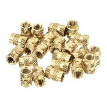 Knurled Insert Nuts, 150Pcs M5 x 10mm L x 7mm OD 3D Printing Brass Nuts Female Threaded Inserts Brass Heat Set Insert Embedment Nut