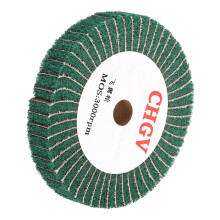 150mm x 25mm 180 Grit Non-Woven Polishing Burnishing Wheel Abrasive Cloth Nylon Wire Drawing Flap Wheel for Stainless Steel Metal Green