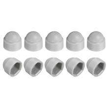 Nut Protection Cap, 10Pcs M8x13x15mm - Plastic Hexagonal Screw Protection Cap, Dome Acorn Hex Head Bolt Covers, Waterproof Decorative Caps (Grey)