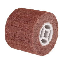 120mmx100mm 60 Grit Non-Woven Polishing Burnishing Wheel Nylon Wire Drawing Abrasive Flap Wheel for Stainless Steel Copper, Red