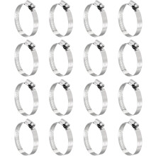 16 Pcs Hose Clamps, Stainless Steel 1-13/16"- 2-3/4"(46-70mm) Adjustable Worm Gear Drive Hose Clamps Pipe Clamp for Plumbing Dishwasher Automotive Was