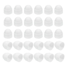 Nut Protection Cap, 30Pcs M4x7x9mm - Plastic Hexagonal Screw Protection Cap, Dome Acorn Hex Head Bolt Covers, Waterproof Decorative Cap (White)