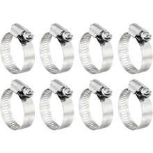 8 Pcs Hose Clamps, Stainless Steel 13/16"- 1-1/2"(21-38mm) Adjustable Worm Gear Drive Hose Clamps Pipe Clamp for Plumbing Dishwasher Automotive Washin