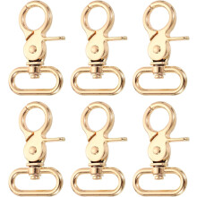 6Pcs Swivel Snap Hook, 25mm(1") Trigger Snap Heavy Duty Zinc Alloy Metal Lobster Claw Clasp Lanyard Clips for Straps Bags Belting Leathercraft, Light