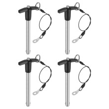 4Pcs T Handle Lock Pins, 10mm x 80mm Usage Length Stainless Steel Push-Button Quick Release Pin