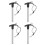 4Pcs T Handle Lock Pins, 9.5mm x 100mm Usage Length Stainless Steel Push-Button Quick Release Pin 1