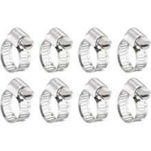 8 Pcs Hose Clamps, Stainless Steel 3/8"- 5/8"(10-16mm) Adjustable Worm Gear Drive Hose Clamps Pipe Clamp for Plumbing Dishwasher Automotive Washing Ma