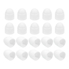 Nut Protection Cap, 20Pcs M6x10x14mm - Plastic Hexagonal Screw Protection Cap, Dome Acorn Hex Head Bolt Covers, Waterproof Decorative Cap (White)
