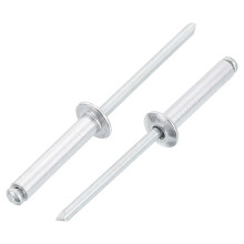 50Pcs 5/32" x3/4" Aluminum Blind Rivets, Aluminum Grip and Steel Mandrel, Dome Head Long Split Rivets for Metal, Furniture, Automotive, Silver