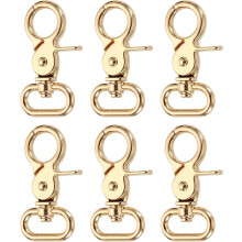 6Pcs Swivel Snap Hook, 20mm(3/4") Trigger Snap Heavy Duty Zinc Alloy Metal Lobster Claw Clasp Lanyard Clips for Straps Bags Belting Leathercraft, Ligh