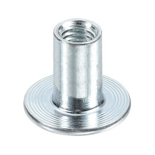 M6 T-Nuts, 12pcs Carbon Steel Tee Nut Round Base Weld Nuts 15mm Height Through Hole Flange Insert Female Thread Plate Nuts, Silver