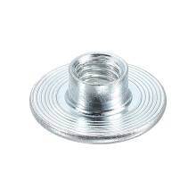 M6 T-Nuts, 12pcs Carbon Steel Tee Nut Round Base Weld Nuts 6mm Height Through Hole Flange Insert Female Thread Plate Nuts, Silver