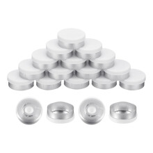 20mm Flip Off Caps, 100PCS Burr-Free Flip Off Top Caps Seals Flip Off Aluminum Plastic Vial Flip Off Seals Caps Cover for Glass Vial Freeze-Dried Bott