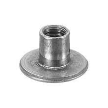 M6 T-Nuts, 12pcs Carbon Steel Tee Nut Round Base Weld Nuts 10mm Height Through Hole Flange Insert Female Thread Plate Nuts, Dark Gray