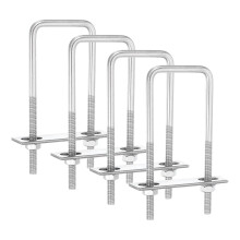 4Sets 304 Stainless Steel Square U-Bolts, 2.05" (52mm) Inner Width 5.12" (130mm) Length M8 with Nuts, Frame Plate, Gasket for Automobiles Trailer, Ski