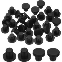30 Pcs Hole Plugs, Heat Resistant Silicone Flush Type Fastener Hole Cover Plug for 9mm(3/8 Inch) Hole, Round Snap Locking Tubing Plug Hole for Furnitu