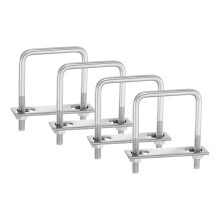 4Sets 304 Stainless Steel Square U-Bolts, 2.44" (62mm) Inner Width 3.54" (90mm) Length M8 with Nuts, Frame Plate, Gasket for Automobiles Trailer, Ski