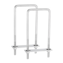 2Sets 304 Stainless Steel Square U-Bolts, 2.83" (72mm) Inner Width 7.09" (180mm) Length M8 with Nuts, Frame Plate, Gasket for Automobiles Trailer, Ski