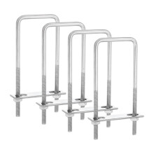 4Sets 304 Stainless Steel Square U-Bolts, 2.44" (62mm) Inner Width 6.3" (160mm) Length M8 with Nuts, Frame Plate, Gasket for Automobiles Trailer, Ski