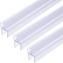Shower Door Bottom Seal, Shower Door Sweep for 1/2" Thick Glass 47" Long (15.7" x 3 Pcs), 5 Section Segmented Frameless Glass Door Seal Strip with Dri