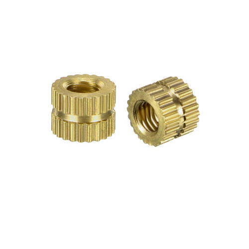 Knurled Insert Nuts - 50Pcs M3 x 4mm Length x 5mm OD Female Thread Brass Threaded Insert Embedment Nut for 3D Printer
