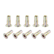 10Pcs Multi-Grip Rivet Nut, M4 Flat Head Carbon Steel Pre-Bulbed Shank Threaded Insert Nut with Zinc Plated Finish