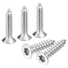 Flat Countersunk Head Torx Screws, 50Pcs M5 x 25mm 304 Stainless Steel Tamper Proof Sheet Metal Screws with Bit T25, Self-Tapping Anti-Theft for Wood,