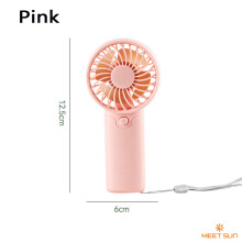 (Pink) Small Fan Handheld Portable with Wrist Strap Requires AAA Batteries 1 Speed Setting Cross-Border Bestseller