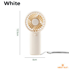 (Milky white) Small Fan Handheld Portable with Wrist Strap Requires AAA Batteries 1 Speed Setting Cross-Border Bestseller