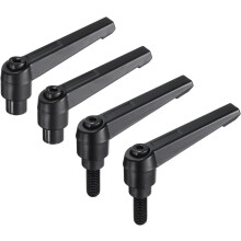 4pcs Clamping Lever Adjustable Handle Set Metric M8 x 20mm Male & M8 Female Thread Level Handles Hand Stud Knobs Quick Release Black for Lathe Machine