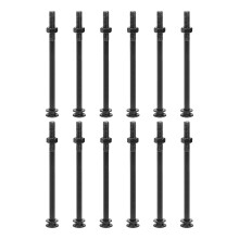 M10x165mm Square Neck Carriage Bolts with Nuts & Washers, 12Set 304 Stainless Steel Round Head Square Neck Coach Bolt Screws, Black