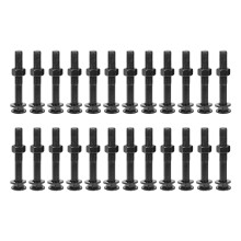 M12x90mm Square Neck Carriage Bolts with Nuts & Washers, 24Set 304 Stainless Steel Round Head Square Neck Coach Bolt Screws, Black