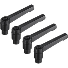 4pcs Clamping Lever Adjustable Handles M4 Metric Female Thread Level Handle Hand Knobs Quick Release Black for Lathe Machinery