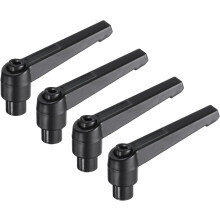4pcs Clamping Lever Adjustable Handles M8 Metric Female Thread Level Handle Hand Knobs Quick Release Black for Lathe Machinery