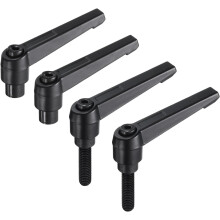 4pcs Clamping Lever Adjustable Handle Set Metric M8 x 32mm Male & M8 Female Thread Level Handles Hand Stud Knobs Quick Release Black for Lathe Machine