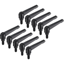 10pcs Lever Adjustable Handles M8 x 16mm Metric Male Thread, Level Clamping Handle Hand Stud Knobs Rotating Screw Handles Bolts with Locking Lever, Bl
