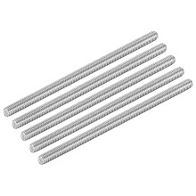 5Pcs M6 x 110mm Fully Threaded Rod 304 Stainless Steel Right Hand Threads Bar Studs for Anchors Bolts, Clamps, Hangers and U-Bolts, 1 Thread Pitch